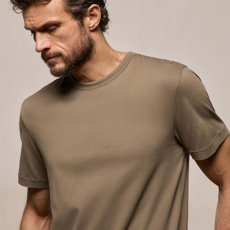 Brushed Lotus Crew in Light Olive | James Perse Los Angeles