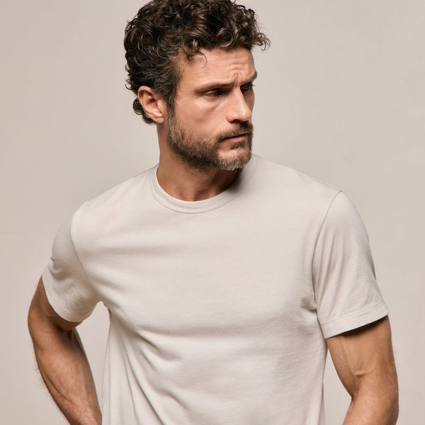 Brushed Lotus Crew in Pearl | James Perse Los Angeles
