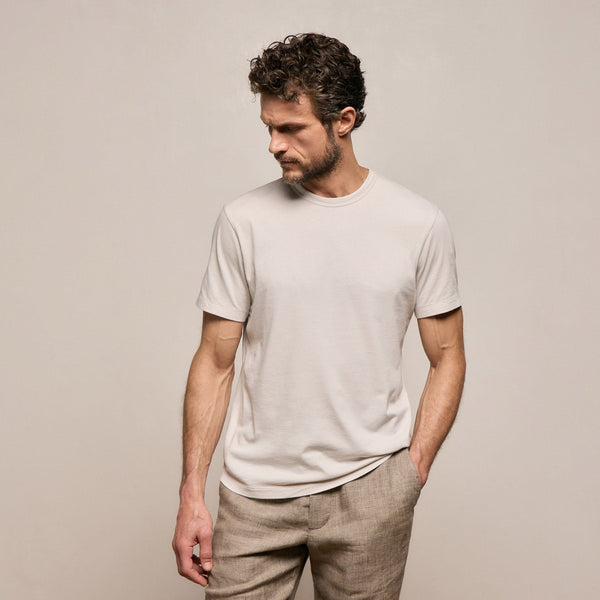 Brushed Lotus Crew in Pearl | James Perse Los Angeles