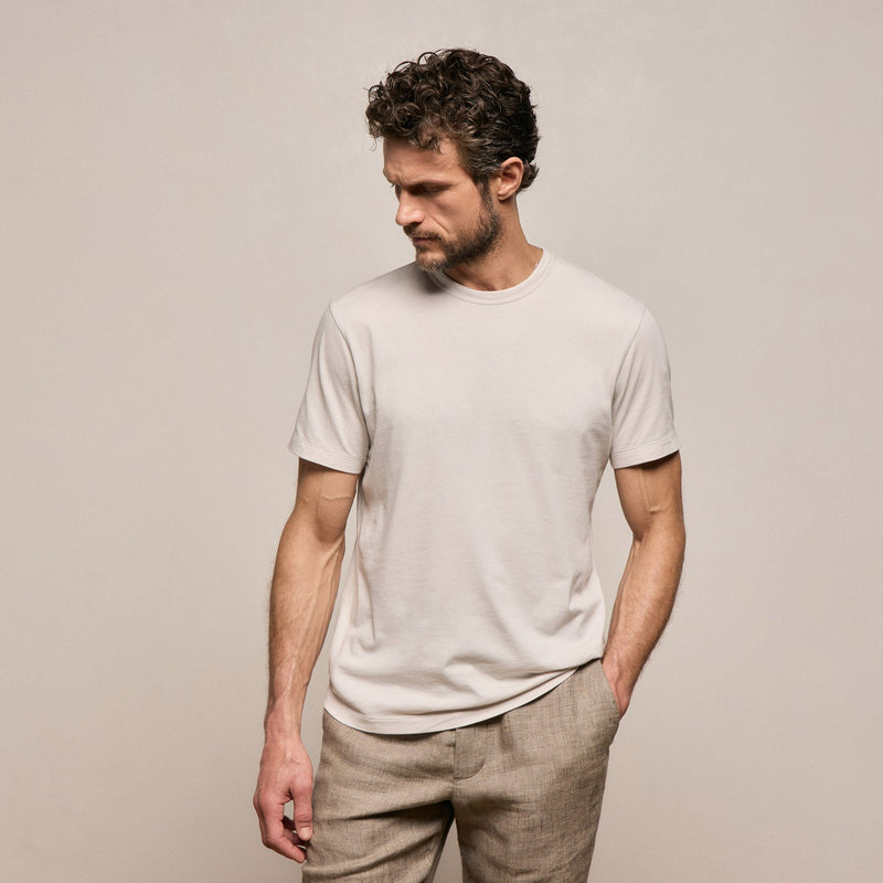 Brushed Lotus Crew in Pearl | James Perse Los Angeles