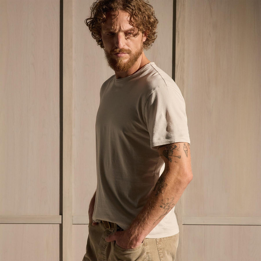 Brushed Lotus Crew in Pearl | James Perse Los Angeles