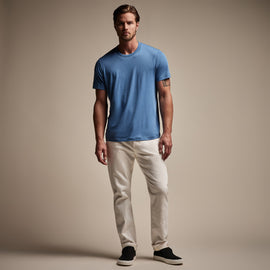 Brushed Lotus Crew in Spectrum Blue | James Perse Los Angeles