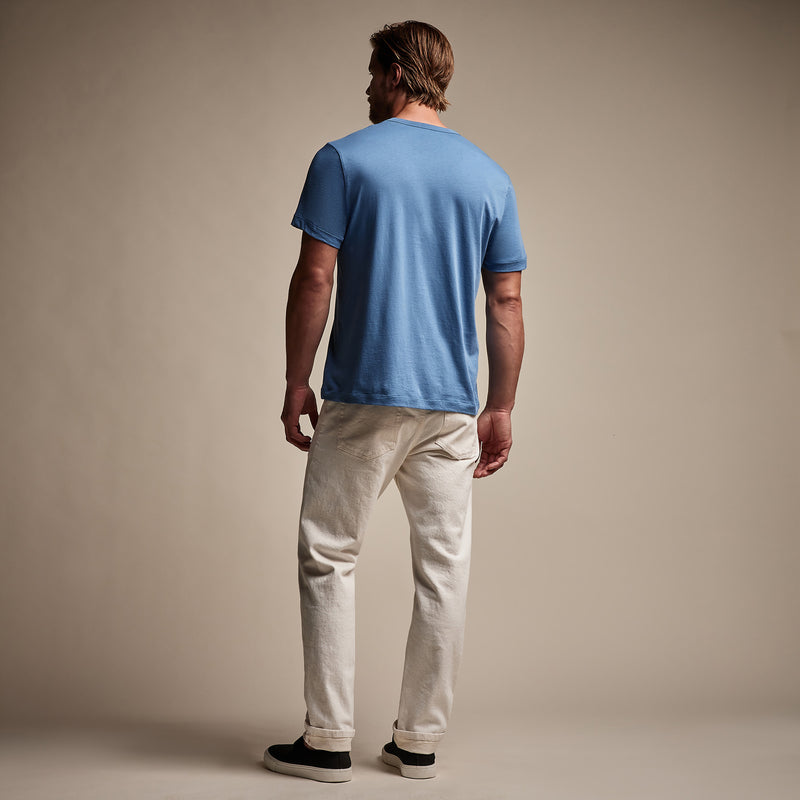 Brushed Lotus Crew in Spectrum Blue | James Perse Los Angeles
