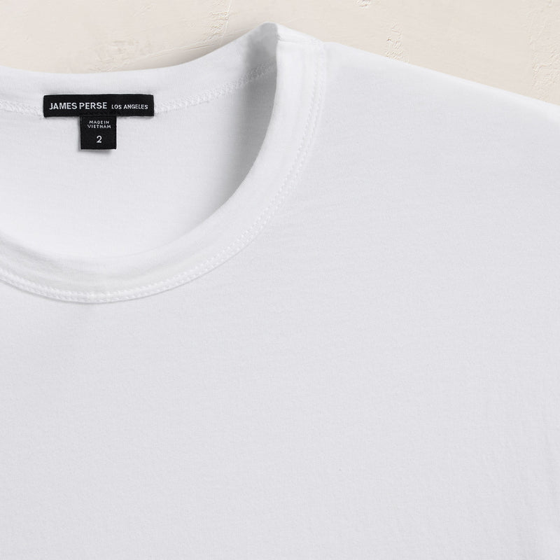Brushed Lotus Crew in White | James Perse Los Angeles FLAT