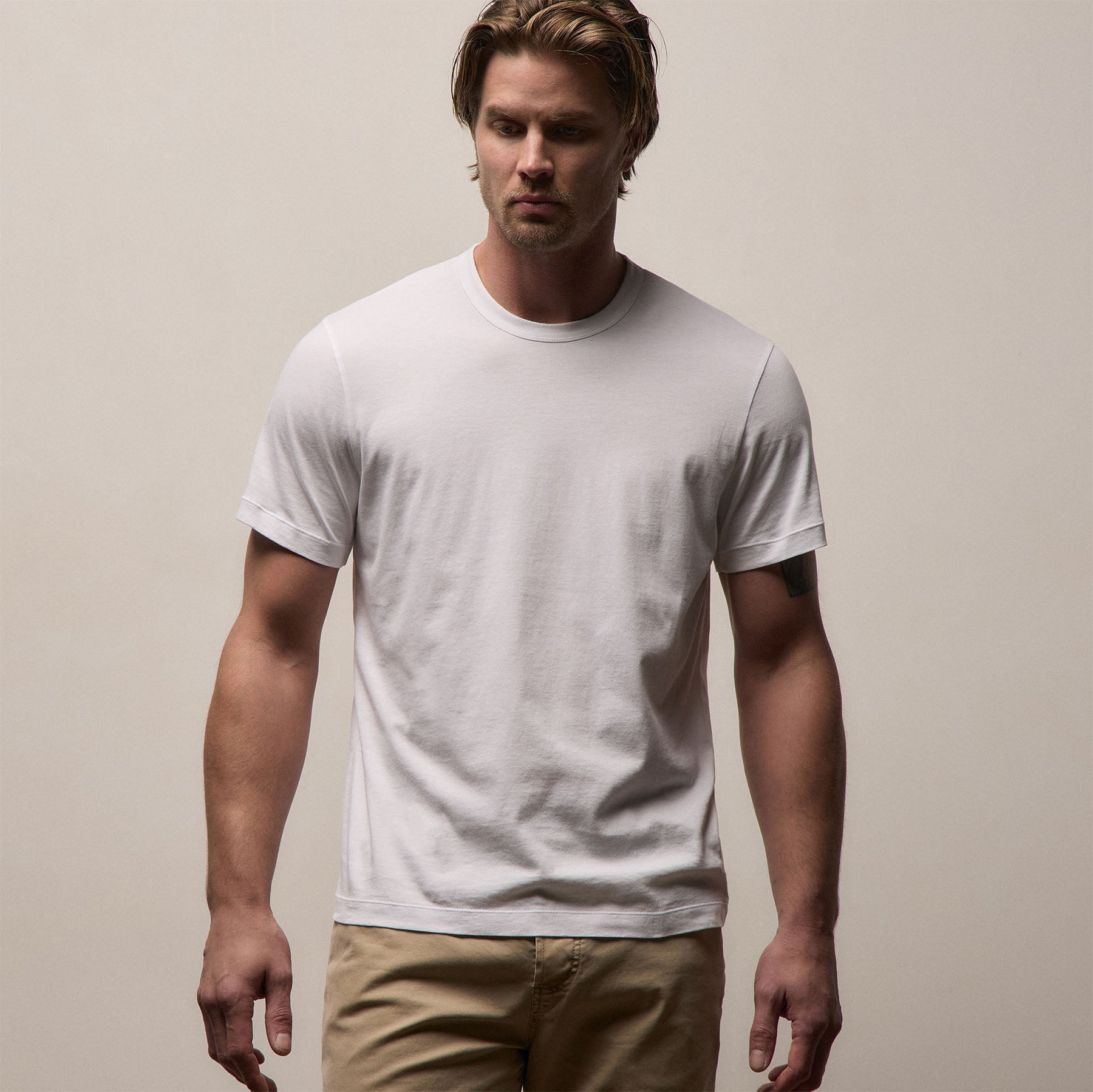 Brushed Lotus Crew in White | James Perse Los Angeles