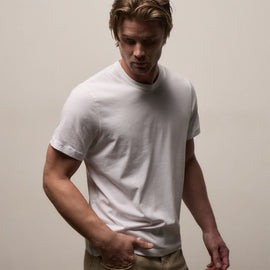 Brushed Lotus Crew in White | James Perse Los Angeles