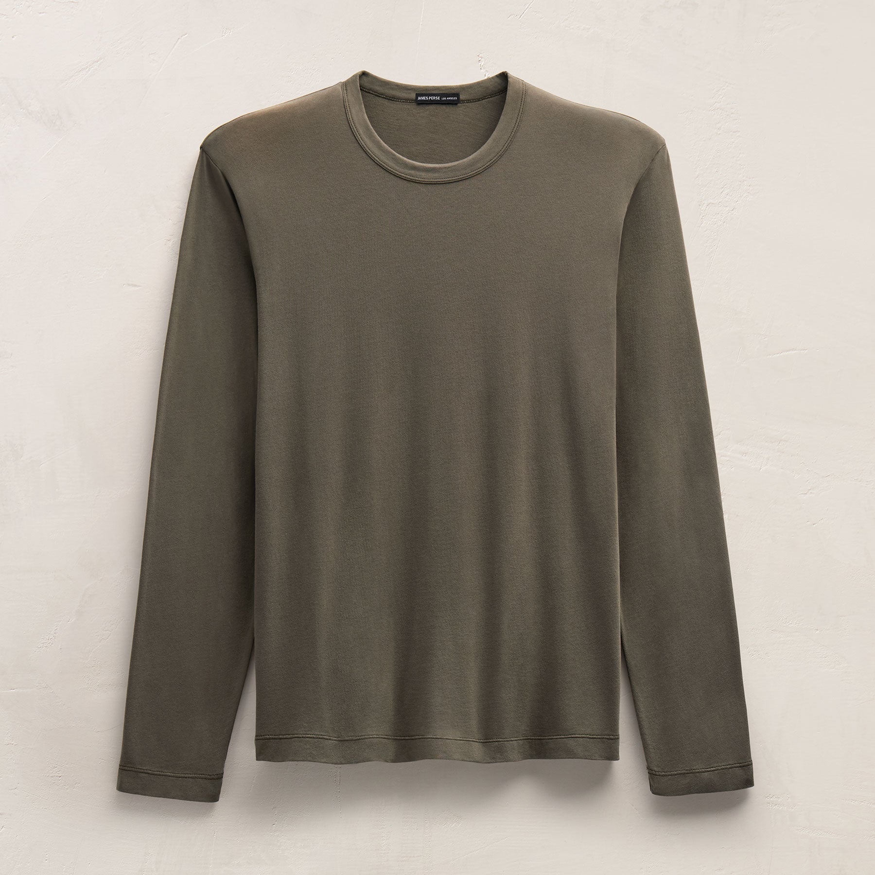 Brushed Lotus Long Sleeve Crew in Army Green | James Perse Los Angeles