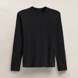 Brushed Lotus Long Sleeve Crew - Black