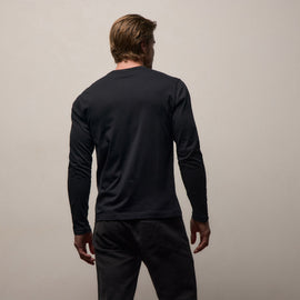 Brushed Lotus Long Sleeve Crew in Black | James Perse Los Angeles