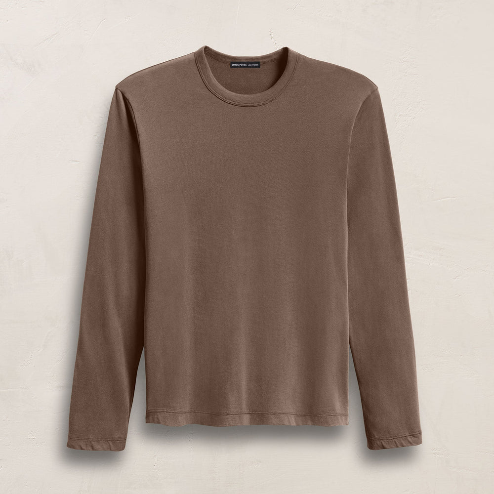 Brushed Lotus Long Sleeve Crew in Caribou | James Perse Los Angeles