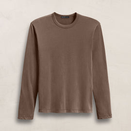 Brushed Lotus Long Sleeve Crew in Caribou | James Perse Los Angeles