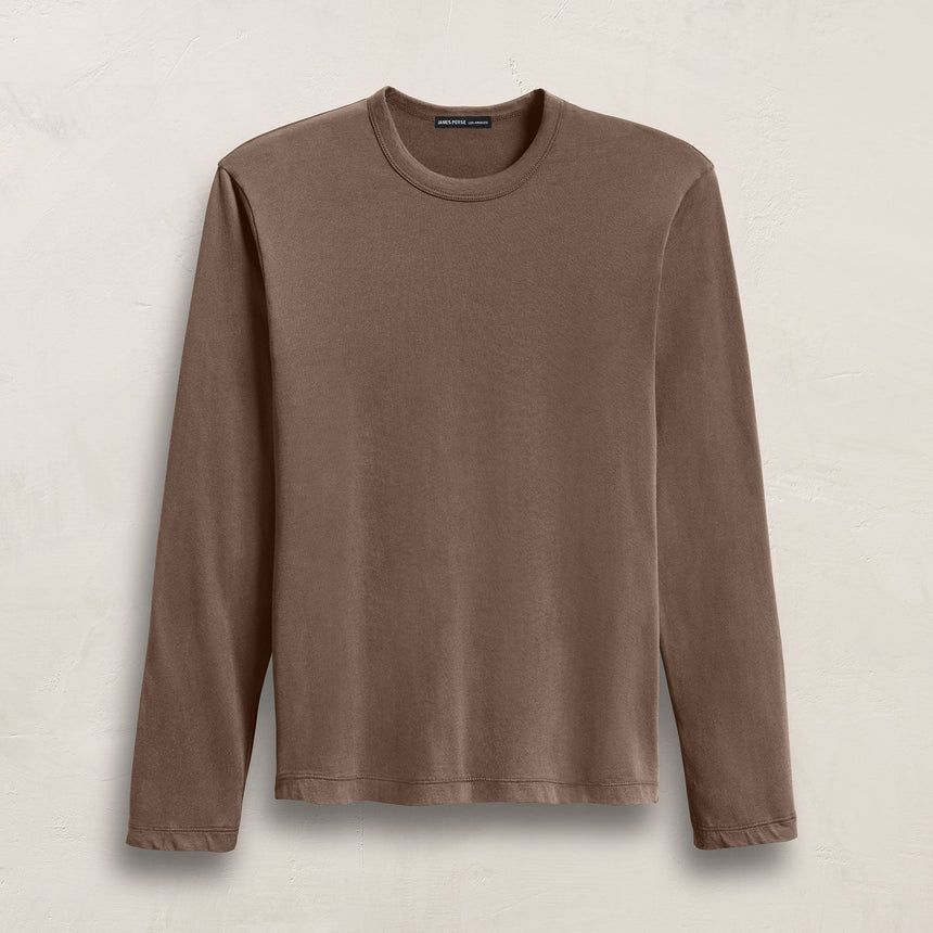 Brushed Lotus Long Sleeve Crew in Caribou | James Perse Los Angeles