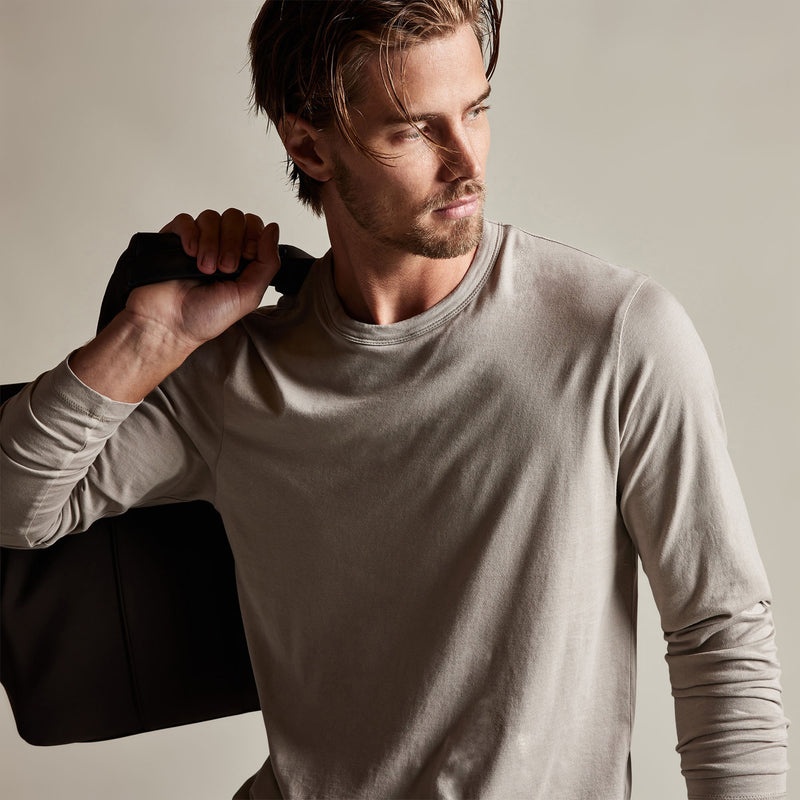 Brushed Lotus Long Sleeve Crew in Dapple | James Perse Los Angeles