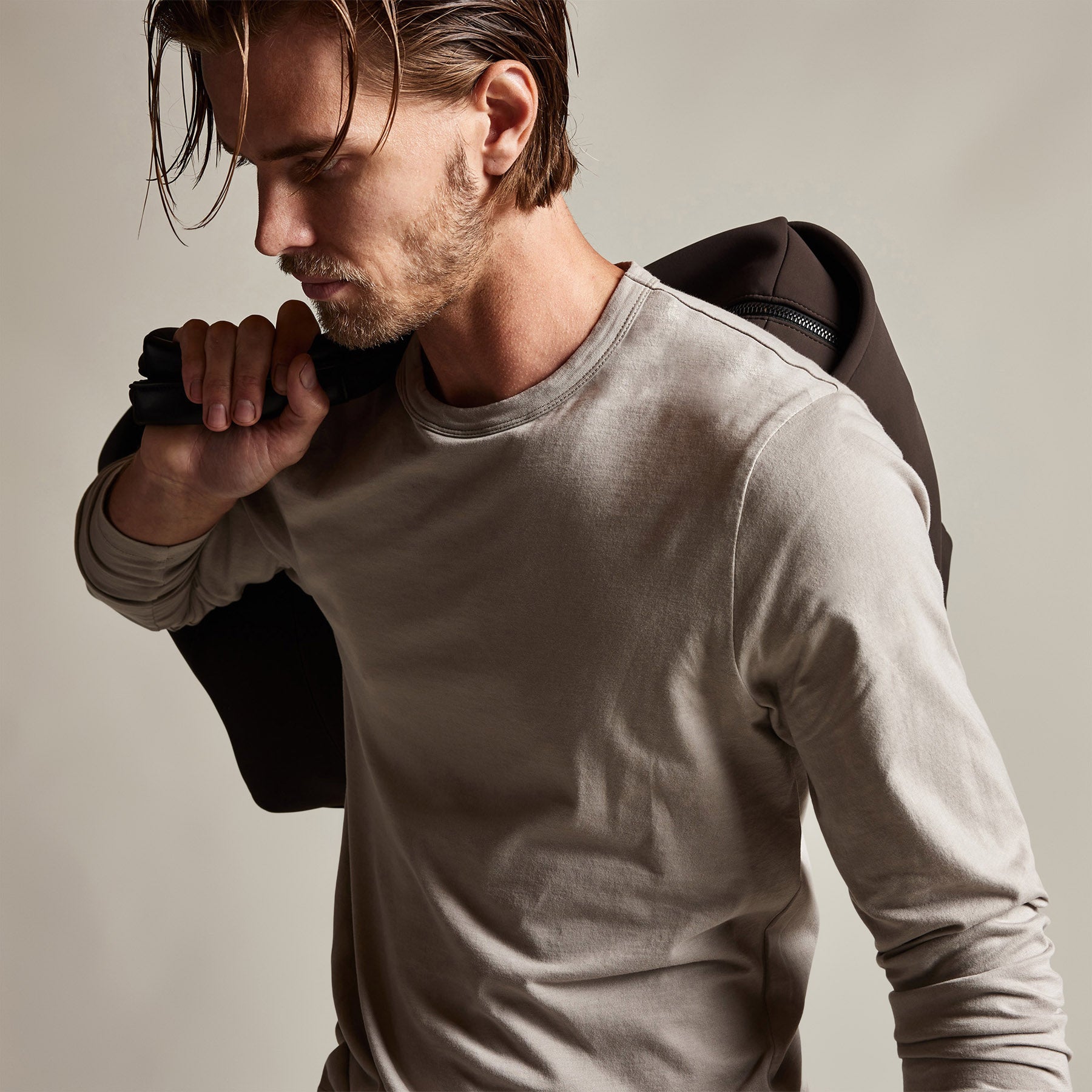 Brushed Lotus Long Sleeve Crew in Dapple | James Perse Los Angeles