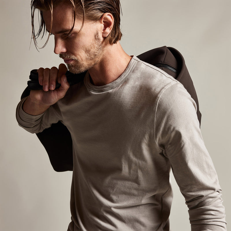 Brushed Lotus Long Sleeve Crew in Dapple | James Perse Los Angeles