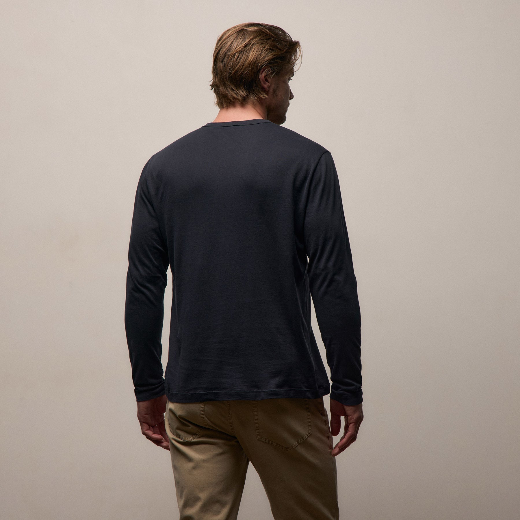 Brushed Lotus Long Sleeve Crew in Deep | James Perse Los Angeles