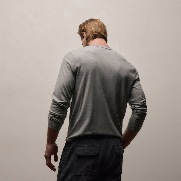 Brushed Lotus Long Sleeve Crew in Heather Grey | James Perse Los Angeles