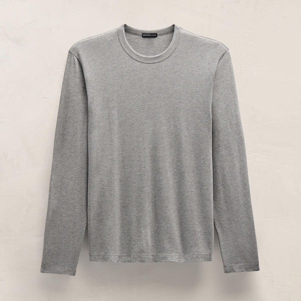Brushed Lotus Long Sleeve Crew in Heather Grey | James Perse Los Angeles