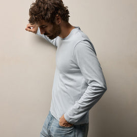 Brushed Lotus Long Sleeve Crew in Memory | James Perse Los Angeles