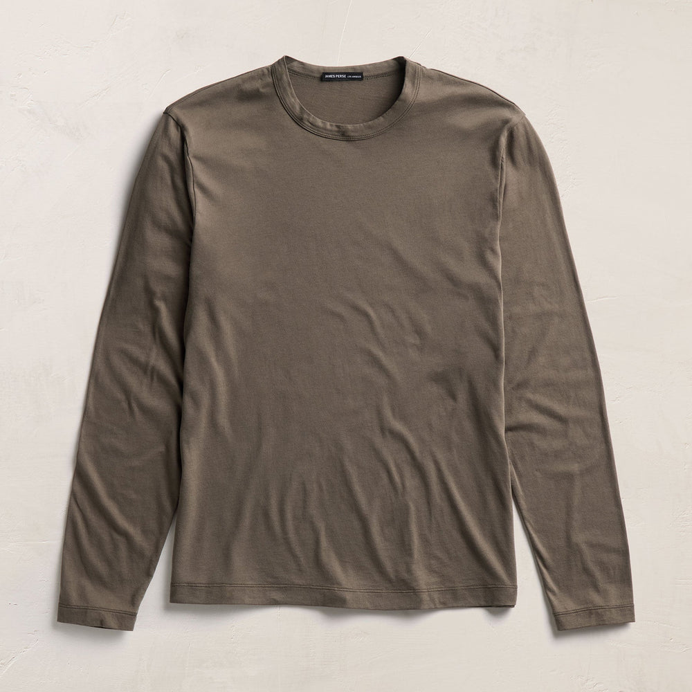 Brushed Lotus Long Sleeve Crew in Stag | James Perse Los Angeles