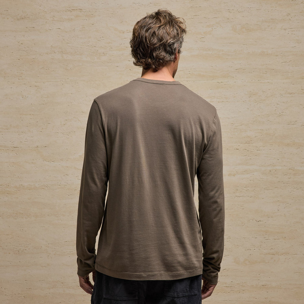 Brushed Lotus Long Sleeve Crew in Stag | James Perse Los Angeles