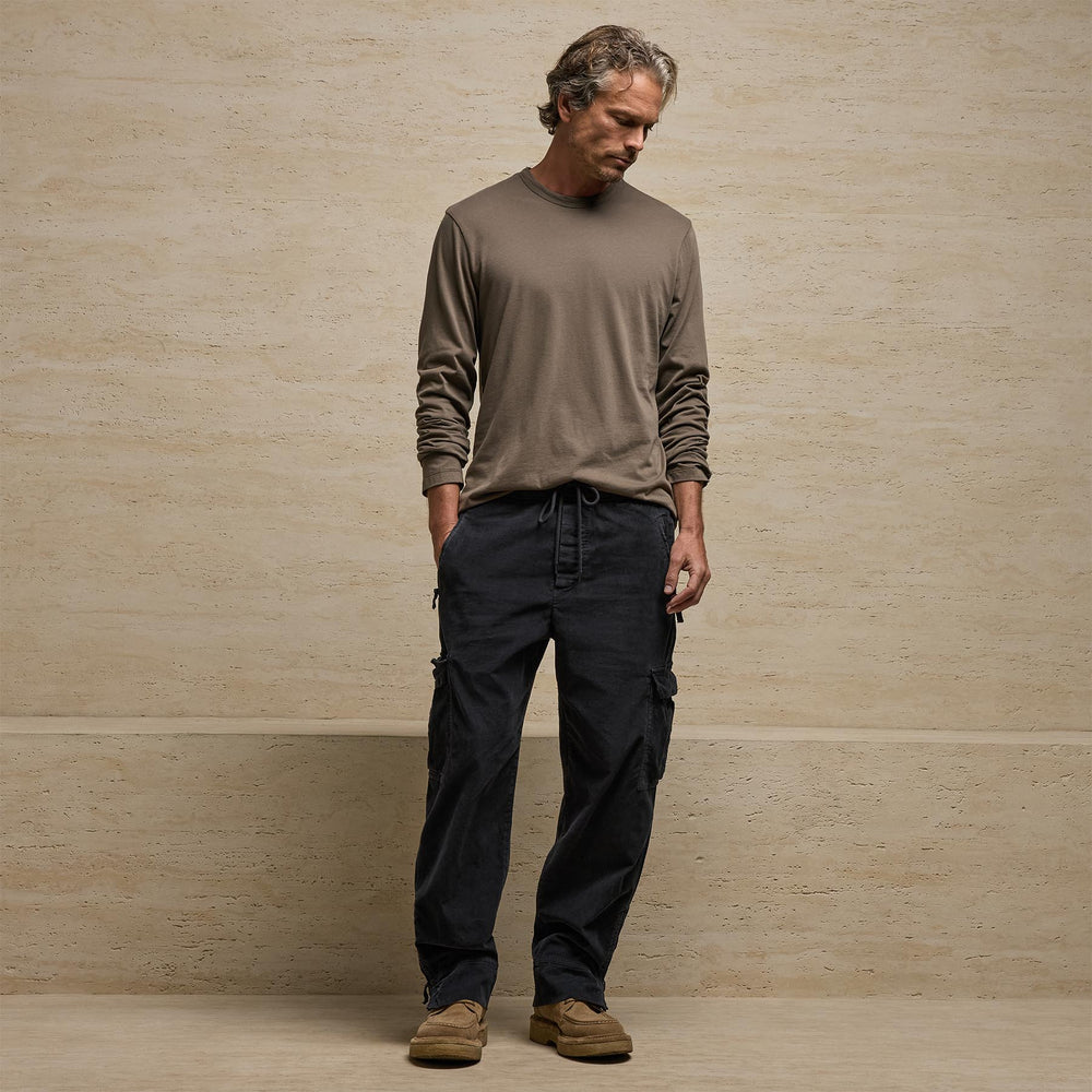 Brushed Lotus Long Sleeve Crew in Stag | James Perse Los Angeles