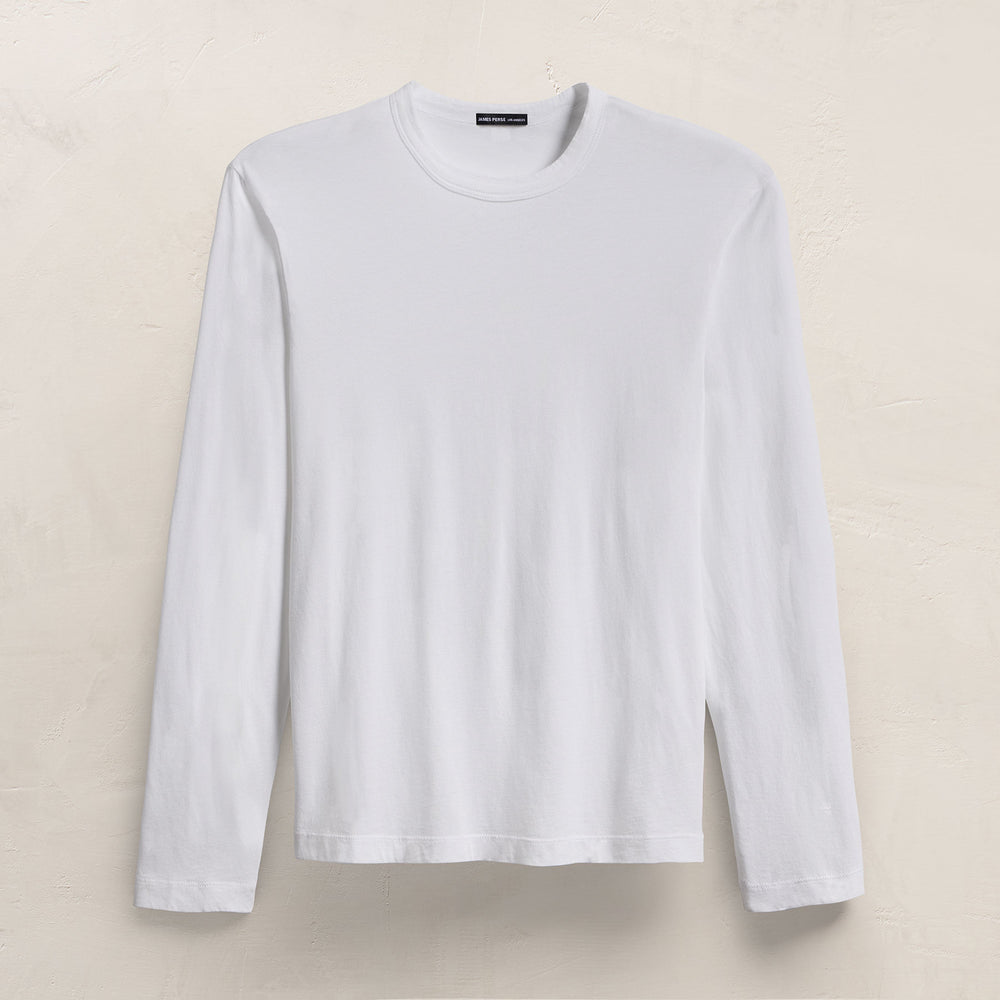 Brushed Lotus Long Sleeve Crew - White