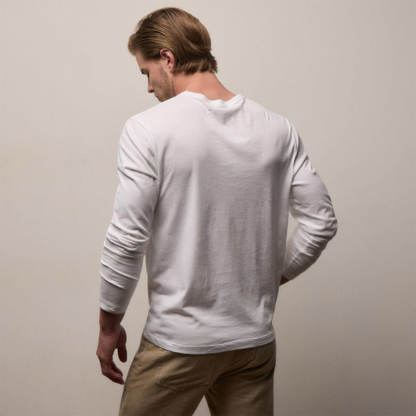 Brushed Lotus Long Sleeve Crew in White | James Perse Los Angeles