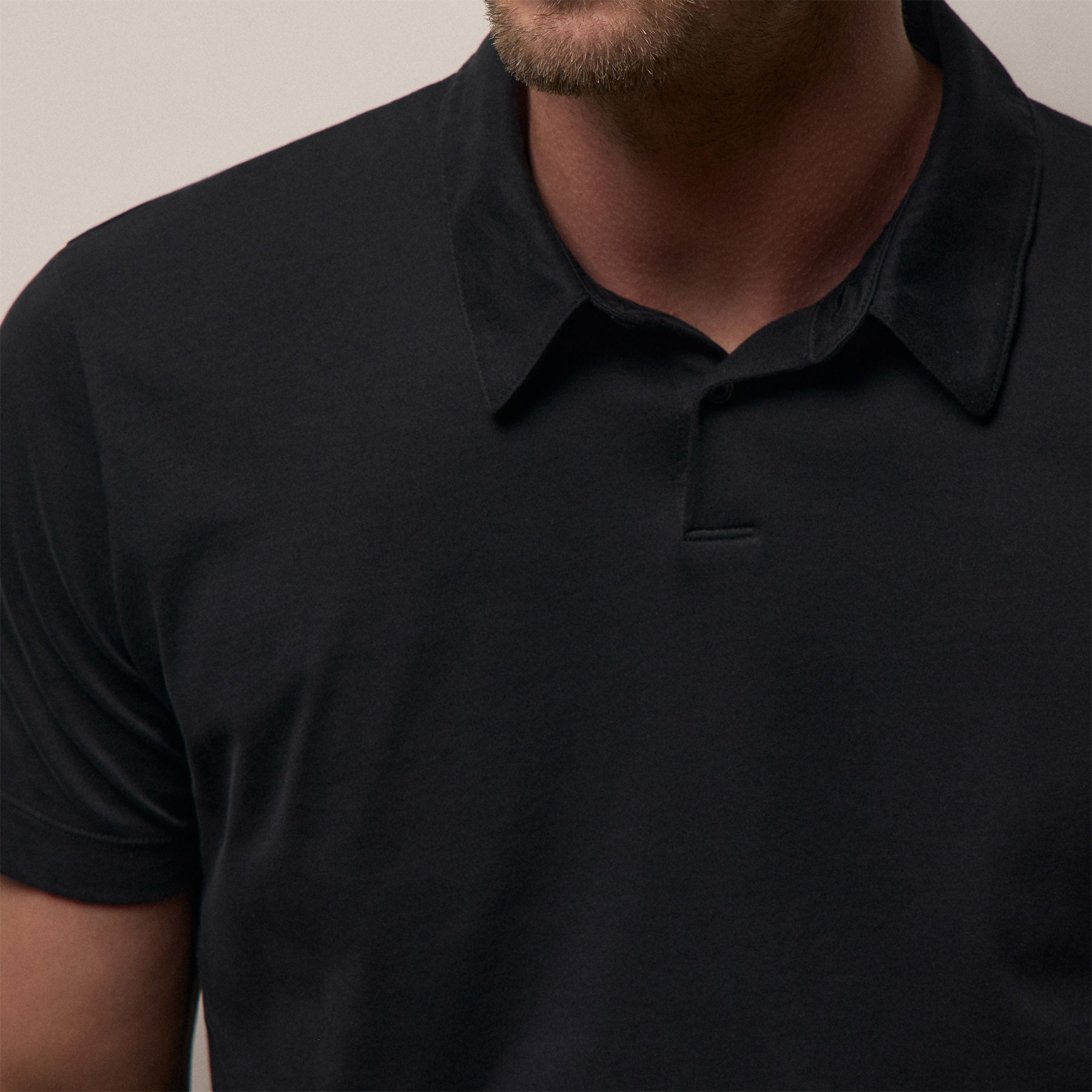 Brushed Lotus Polo - Black | James Perse Los Angeles