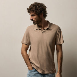Brushed Lotus Polo in Coffee | James Perse Los Angeles