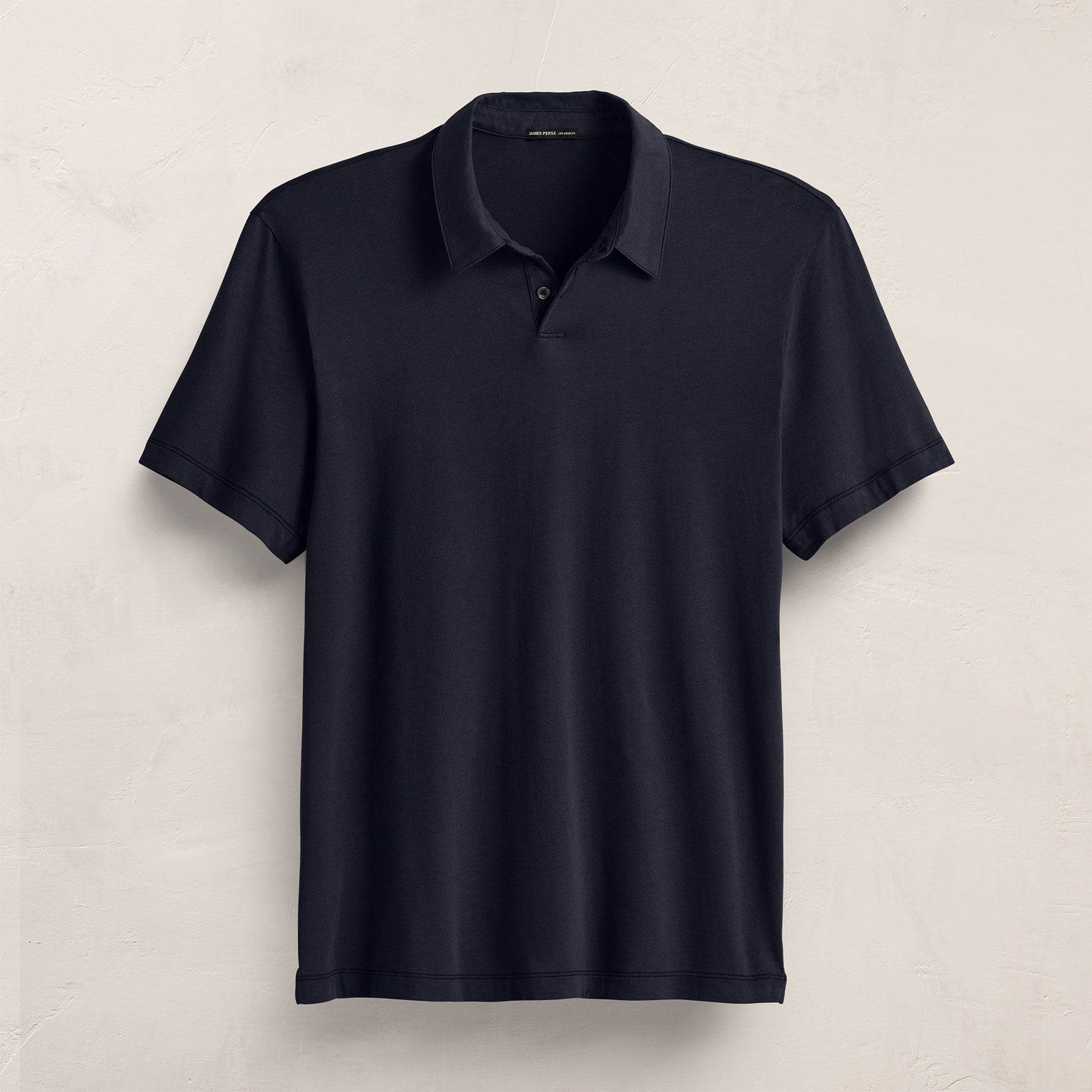 Luxe Lotus Jersey Polo - Black | James Perse Los Angeles