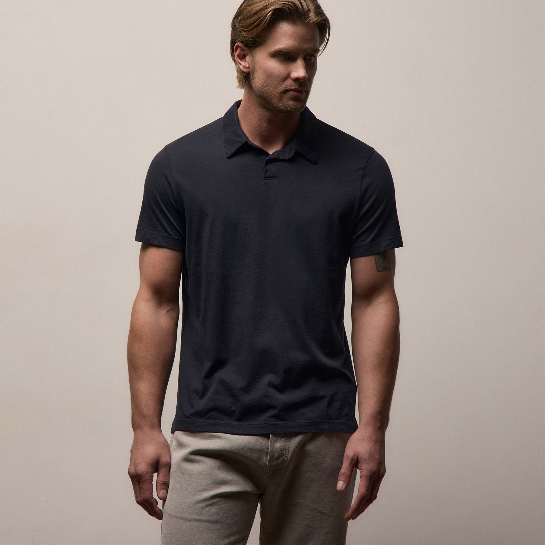 Brushed Lotus Polo in Deep | James Perse Los Angeles