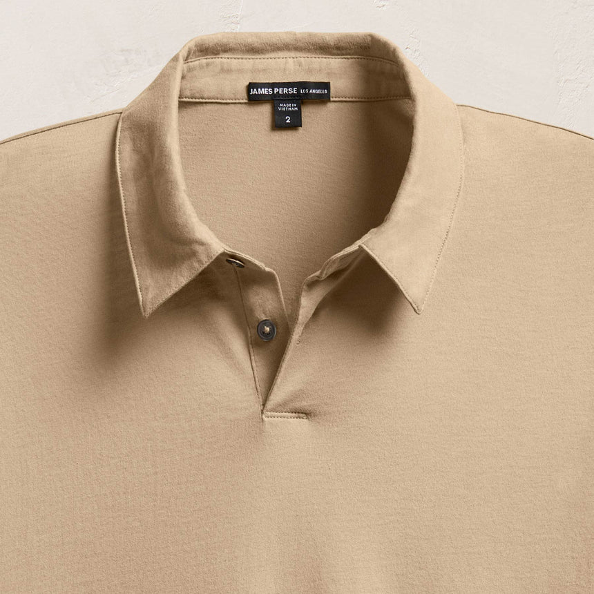 Brushed Lotus Polo in Light Khaki | James Perse Los Angeles