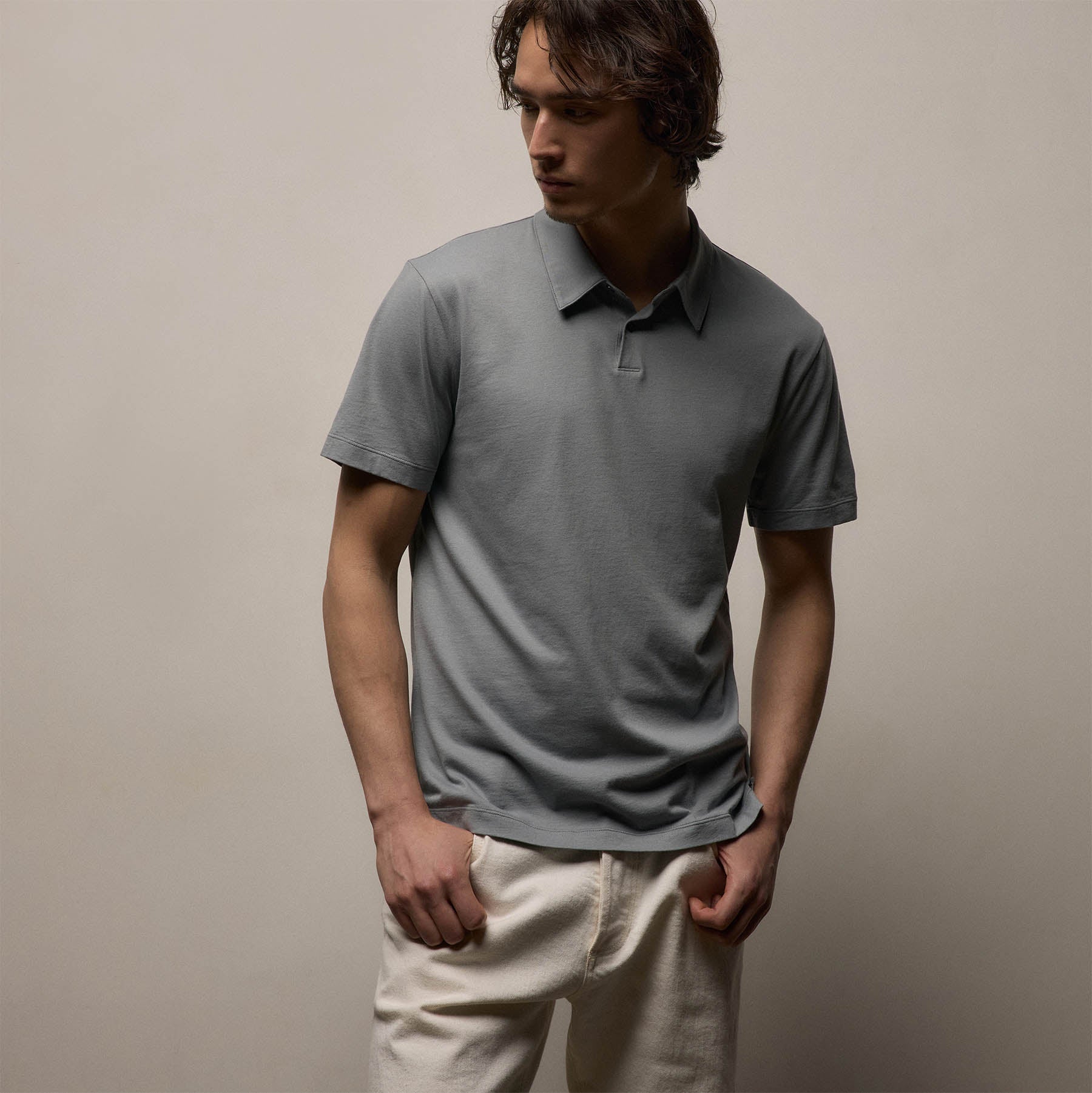 Brushed Lotus Polo in Ore | James Perse Los Angeles
