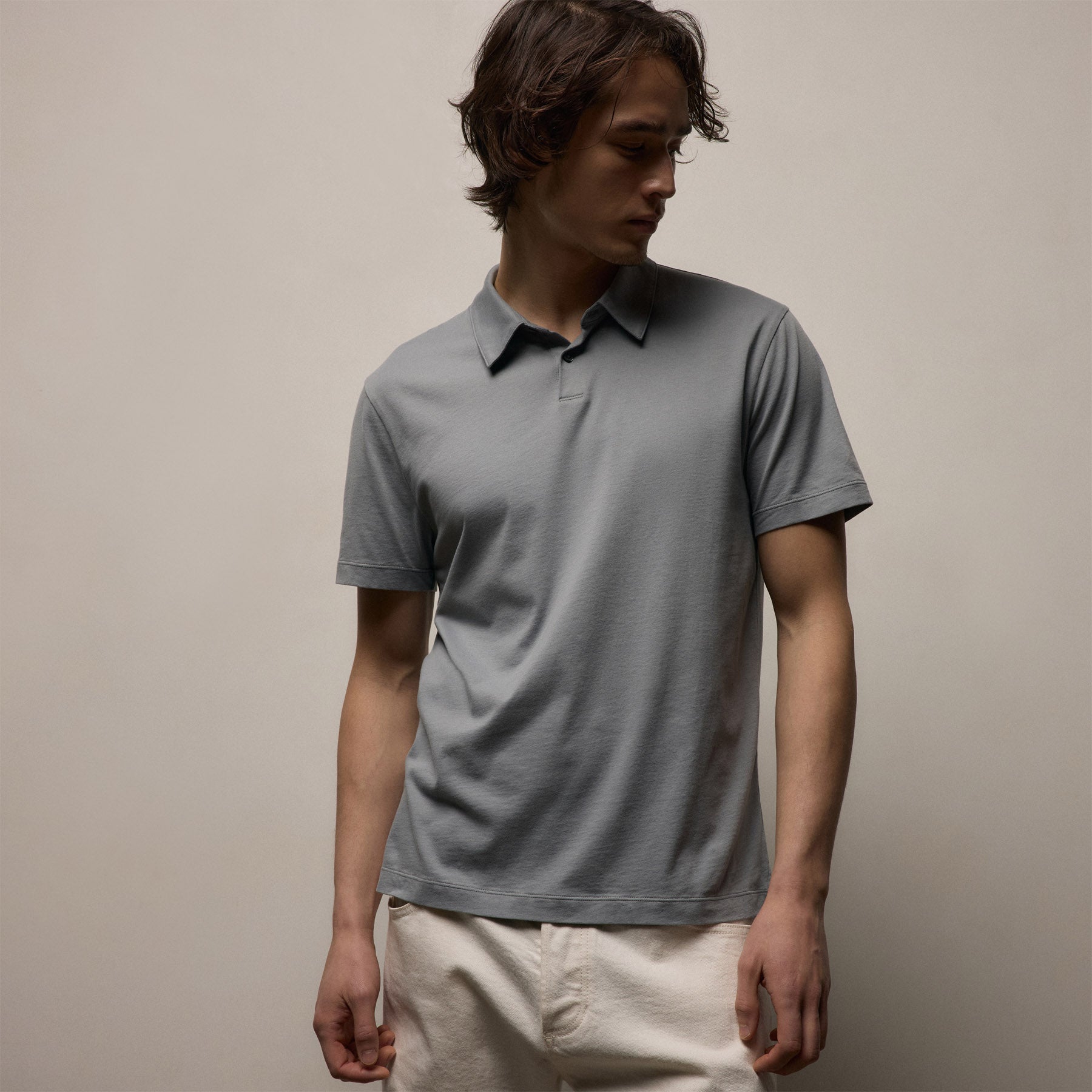 Brushed Lotus Polo in Ore | James Perse Los Angeles