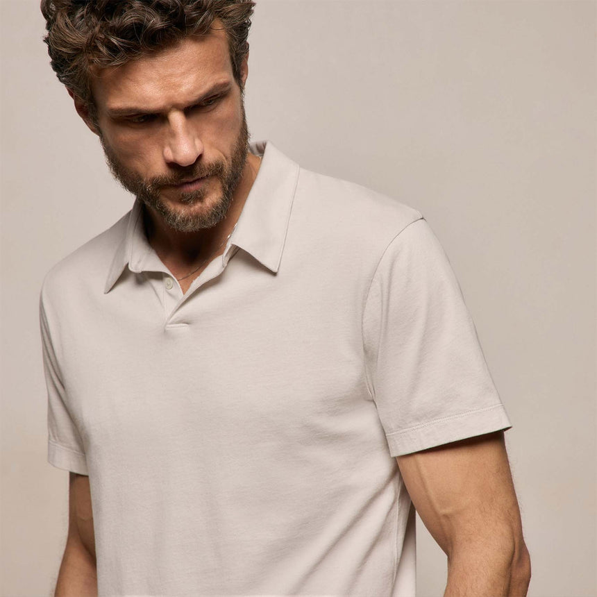 Brushed Lotus Polo in Pearl | James Perse Los Angeles