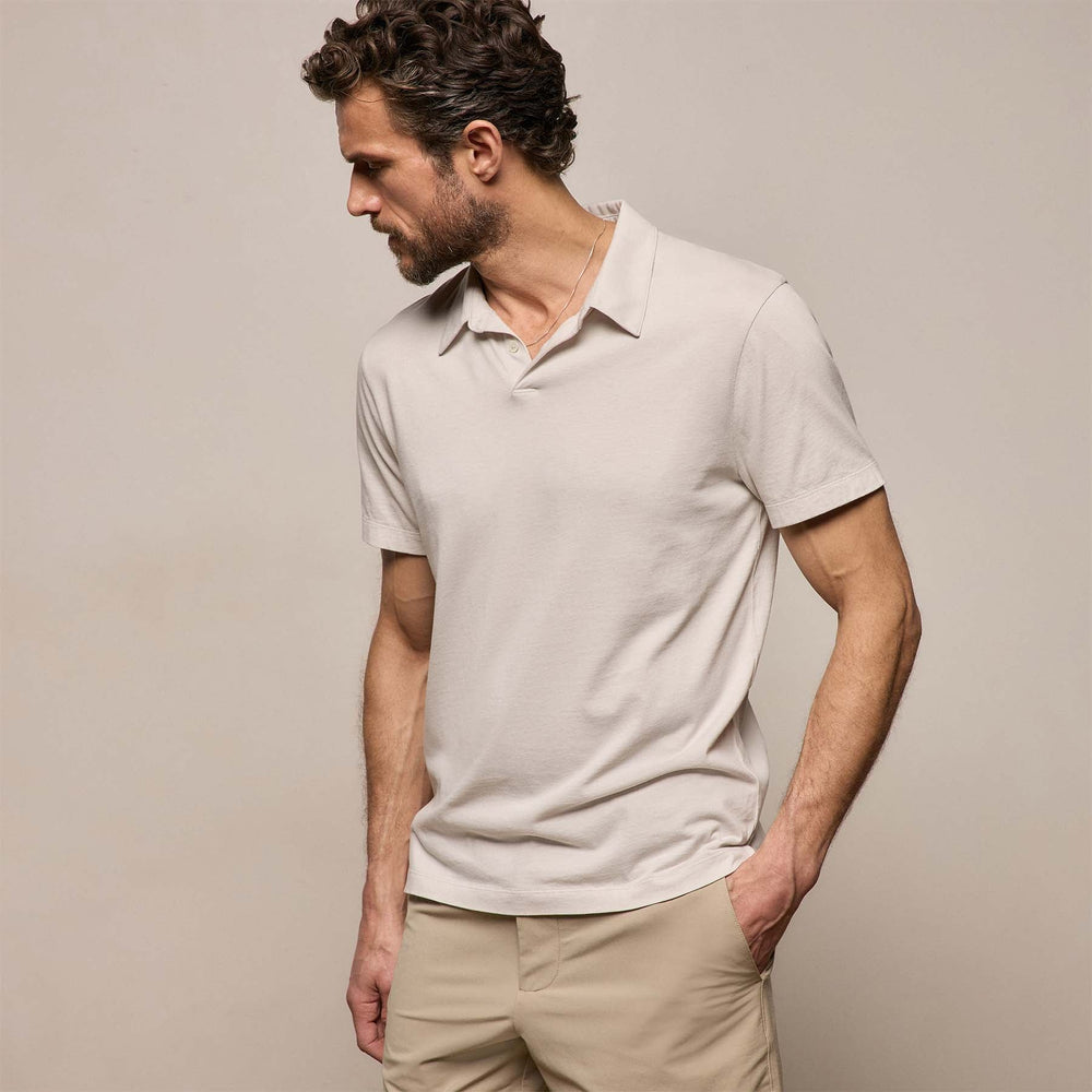 Brushed Lotus Polo in Pearl | James Perse Los Angeles