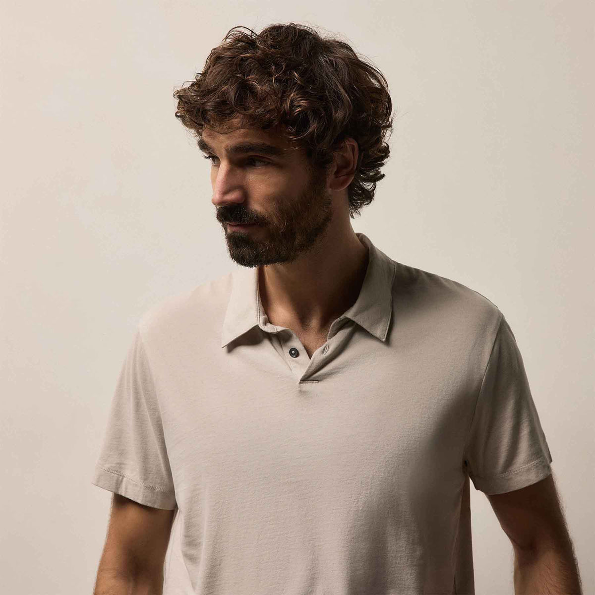 Brushed Lotus Polo in Salt | James Perse Los Angeles