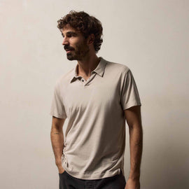 Brushed Lotus Polo in Salt | James Perse Los Angeles