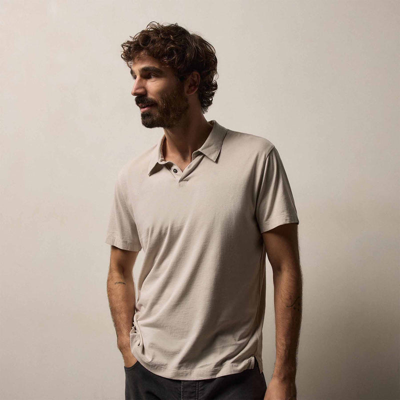 Brushed Lotus Polo in Salt | James Perse Los Angeles