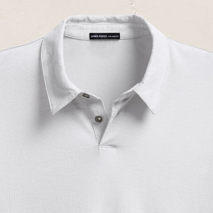 Brushed Lotus Polo - White