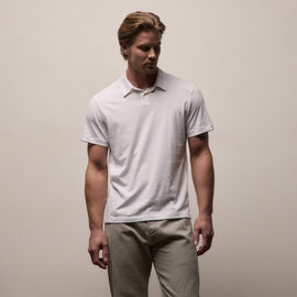 Brushed Lotus Polo in White | James Perse Los Angeles