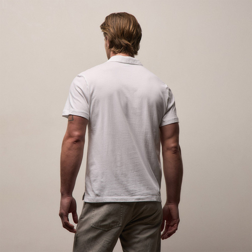 Brushed Lotus Polo in White | James Perse Los Angeles