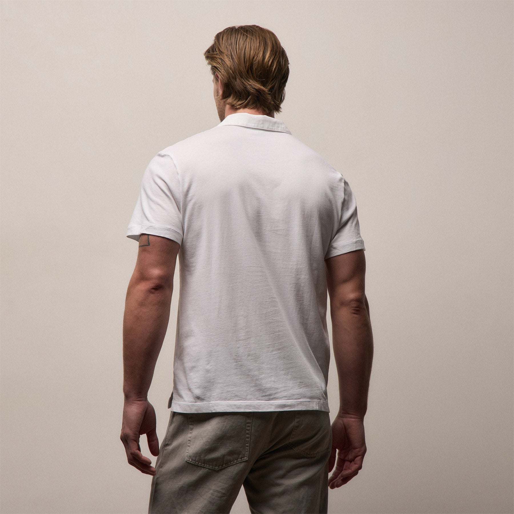 Brushed Lotus Polo in White | James Perse Los Angeles