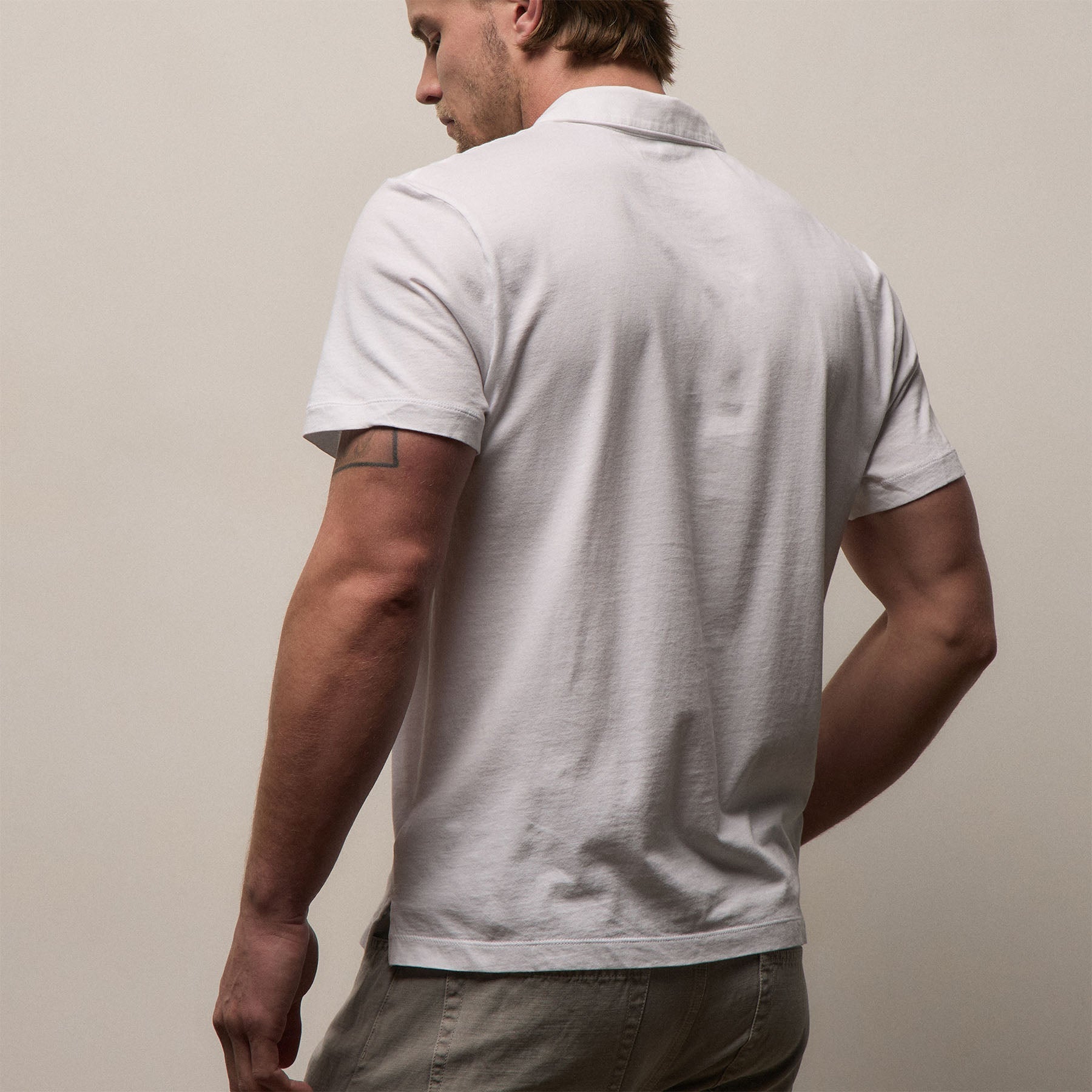 Brushed Lotus Polo in White | James Perse Los Angeles