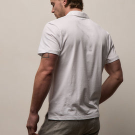 Brushed Lotus Polo in White | James Perse Los Angeles