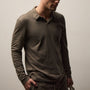 Brushed Lotus Long Sleeve Polo in Army Green | James Perse Los Angeles