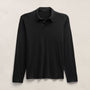 Brushed Lotus Long Sleeve Polo in Black | James Perse Los Angeles