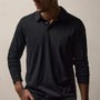 Brushed Lotus Long Sleeve Polo in Black | James Perse Los Angeles
