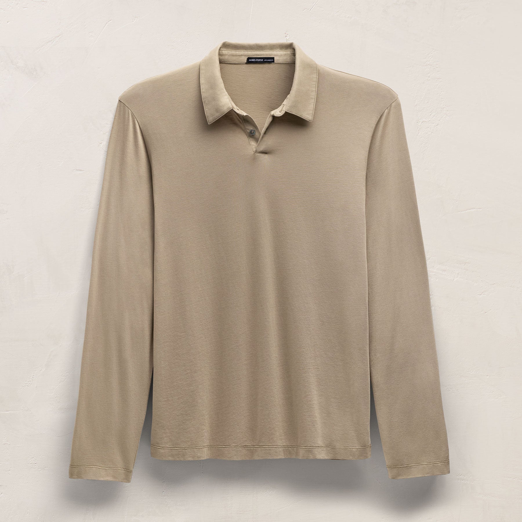 Brushed Lotus Long Sleeve Polo - Coyote